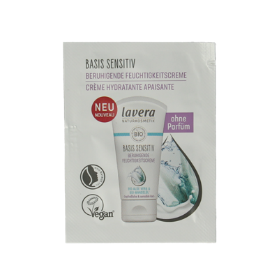 Lavera Sample basis sensitive moisturizing cream bio 100 Stuks Lavera Sample basis sensitive moisturizing cream bio 100 Stuks