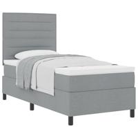 Boxspringbed met matras Lichtgrijs 90 x 200 cm Stof - thumbnail