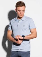 Ombre - Heren Poloshirt - Lichtblauw - V-Hals - Knoopjes - thumbnail