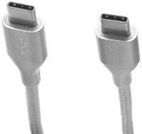 Amazon Basics Snellaadkabel, USB-C naar USB-A 2.0, omwikkeld met nylon vlecht, 480 MBit/s, USB-IF-gecertificeerd, voor Apple iPhone 15, iPad, Samsung Galaxy, tablets, laptops, 3 m, zilverkleur - thumbnail