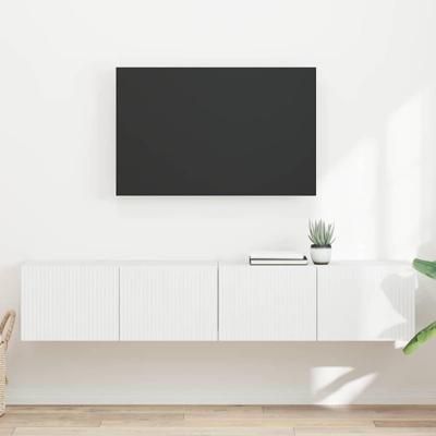 TV Wandkast 2 pcs Wit 60 x 31 x 29.5 cm Bewerkt hout TV Wandkast 2 pcs Wit 60 x 31 x 29.5 cm Bewerkt hout