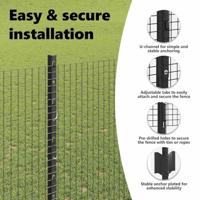 VidaXL Hek met paal grijs 1,4 x 10 m staal en pvc - thumbnail
