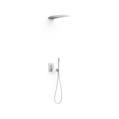 Regendoucheset Inbouw Tres Slim Exclusive Met Wanddouche en Handdoucheset met Staafhanddouche Mat Wit - thumbnail