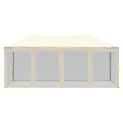Partytent inklapbaar met zijwanden 3x6 m crèmekleurig - thumbnail