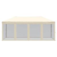 Partytent inklapbaar met zijwanden 3x6 m crmekleurig - thumbnail