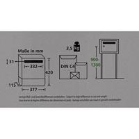 Burg Wächter 4400W Malaga 4400 W Brievenbus Plaatstaal Wit Sleutelslot - thumbnail