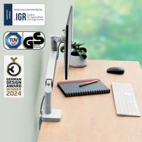 Leitz Ergo ruimtebesparende monitorarm, enkel, lichtgrijs - thumbnail