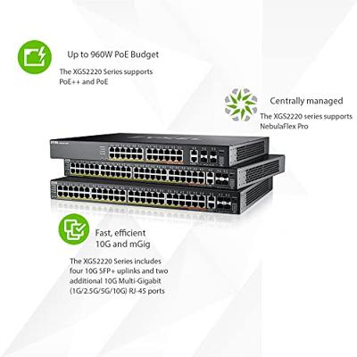 Zyxel XGS2220-30HP Managed L3 Gigabit Ethernet (10/100/1000) Power over Ethernet (PoE) Zwart