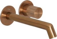 Ben Engraved Cross afdekset voor inbouw wastafelkraan geborsteld koper pvd - thumbnail