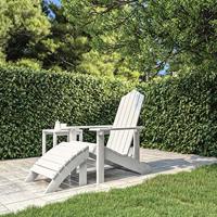 Tuinstoel Adirondack met voetenbank HDPE wit - thumbnail