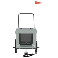 VidaXL Hondenfietstrailer oxford stof en ijzer grijs en zwart - thumbnail