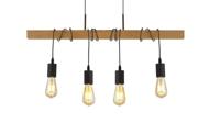Searchlight 4-lichts hanglampWoody met hout - 95041-4BR - thumbnail