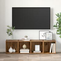 TV-kast met opslag 2 pcs Bruin 37 x 35 x 37 cm Bewerkt hout - thumbnail