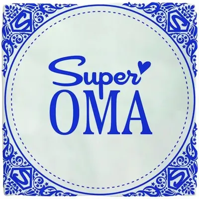 Plenty Gifts tegeltje keramiek super oma 10x10cm blauw, wit Plenty Gifts tegeltje keramiek super oma 10x10cm blauw, wit