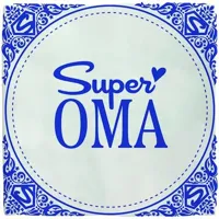 Plenty Gifts tegeltje keramiek super oma 10x10cm blauw, wit - thumbnail