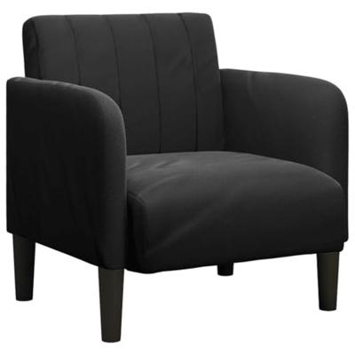 Fauteuil met armleuningen 54 cm fluweel zwart