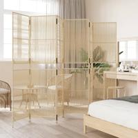 Kamerscherm 6 panelen poly rattan beige - thumbnail