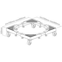 Verrijdbare wasmachinehouder Maclean, met zwenkwielvergrendeling, 700-900mm breed, universeel, tot 200kg, MC-119 B - thumbnail