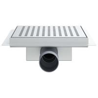 VidaXL Dot doucheafvoer zilver 20 x 20 cm roestvrij staal 304 - thumbnail