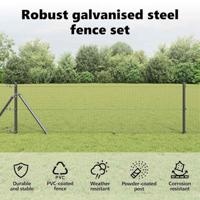 VidaXL Afrasteringspaal grijs 25 x 0,6 m (19 x 19 mm gaas) - thumbnail