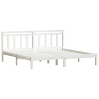 Bedframe massief hout wit 135x190 cm - thumbnail