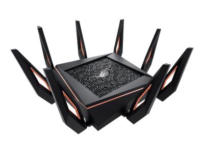ASUS ROG Rapture GT-AX11000 Tri-Band WiFi 6 Extendable Gaming Router, 10G/2.5G Ports, RangeBoost Plus, Triple-level Game Acceleration, levenslange gratis netwerkbeveiliging, 4G / 5G Router vervanger