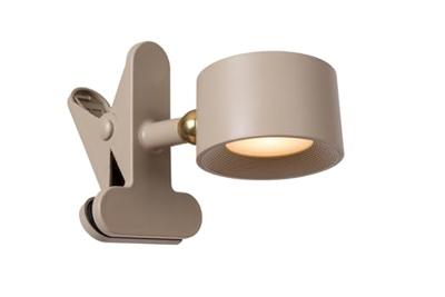 Lucide JOLAN - Oplaadbare Bureaulamp/Klemlamp/Wandlamp - Accu/Batterij - LED Dim to warm - 1x3,5W 2700K/5700K - Taupe