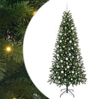 VidaXL Kunstkerstboom met 300 led met standaard groen 210 cm pe en pvc - thumbnail