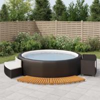 VidaXL Hottub-ombouw poly rattan en massief acaciahout zwart - thumbnail