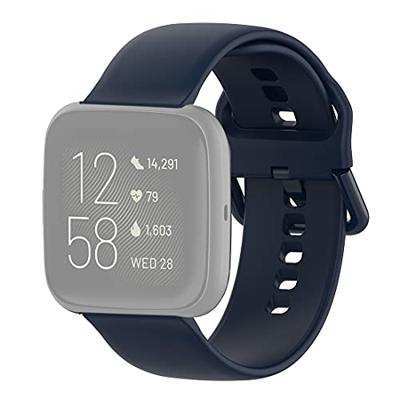 Fitbit Versa 1 / 2 & Lite siliconen sportbandje met gespsluiting - Donkerblauw - Maat: Small Fitbit Versa 1 / 2 & Lite siliconen sportbandje met gespsluiting - Donkerblauw - Maat: Small