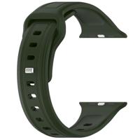 By Qubix - Square siliconen band - Donkergroen - Compatible met Apple Watch 44mm / 45mm / 46mm / 49mm - Compatible Apple watch bandjes - thumbnail