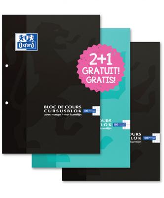 Oxford cursusblok voordeelpak van 3 stuks, geassorteerde kleuren, ft A4, 100 vel, geruit 5 mm Oxford cursusblok voordeelpak van 3 stuks, geassorteerde kleuren, ft A4, 100 vel, geruit 5 mm