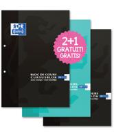 Oxford cursusblok voordeelpak van 3 stuks, geassorteerde kleuren, ft A4, 100 vel, geruit 5 mm - thumbnail