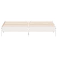 Bedframe massief grenenhout wit 200x200 cm - thumbnail