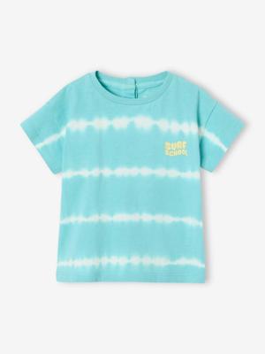 T-shirt met tie-dye effect baby turquoiseblauw