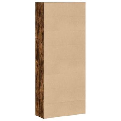 Boekenkast 80x30x189 cm bewerkt hout gerookt eikenkleurig