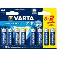 AA Batterijen Varta High Energy, 6+2 stuks in blister - thumbnail