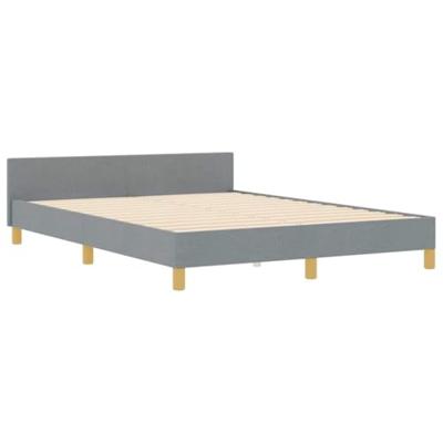 Bedframe met hoofdeinde Lichtgrijs 160 x 200 cm Stof