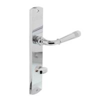 Intersteel Deurkruk Helena op langschild met toilet-/badkamersluiting 63/8 mm - chroom - thumbnail