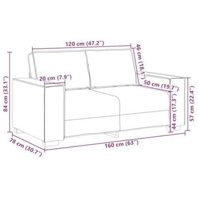 Tweezitsbank 120 cm fluweel bruin - thumbnail