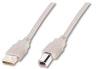 Digitus AK-300102-030-E USB-kabel USB 2.0 USB-A stekker, USB-B stekker 3.00 m Beige - thumbnail