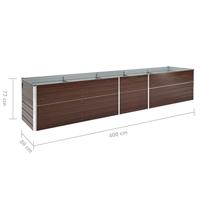 VidaXL Plantenbak verhoogd 400x80x77 cm gegalvaniseerd staal bruin - thumbnail