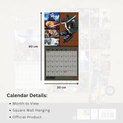 ATTACK ON TITAN 2026 SQUARE CALENDAR