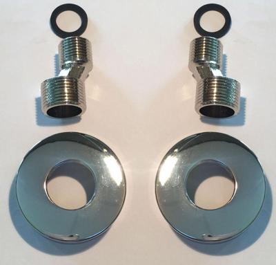 Riko s-koppeling set met rozet 1/2" x 3/4" chroom