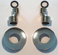 Riko s-koppeling set met rozet 1/2" x 3/4" chroom - thumbnail