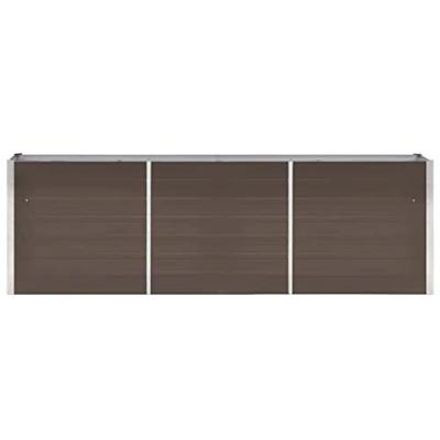 VidaXL Plantenbak verhoogd 240x40x77 cm gegalvaniseerd staal bruin