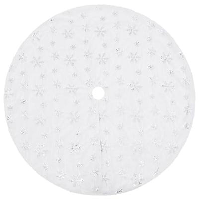 VidaXL Luxe kerstboomrok wit 150 cm imitatiebont