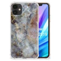 Apple iPhone 11 Anti-Shock Hoesje Marmer Grijs - thumbnail