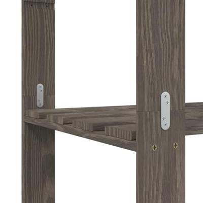 VidaXL Opbergrek 5-laags 80x38x170 cm massief grenenhout grijs