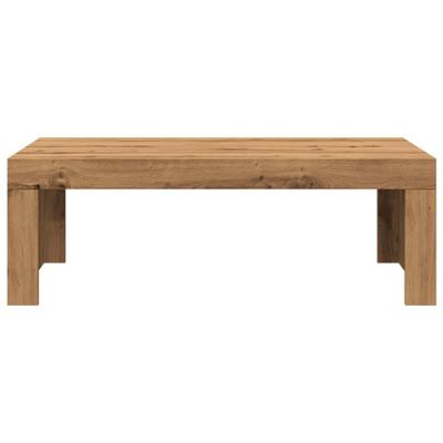 Salontafel 102x50x35 cm bewerkt hout artisanaal eikenkleurig